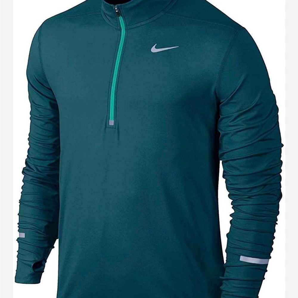 Nike Dri FIT 1‎ 2 Zip Large Teal Running Layer Gorpcore Athleisure Performance